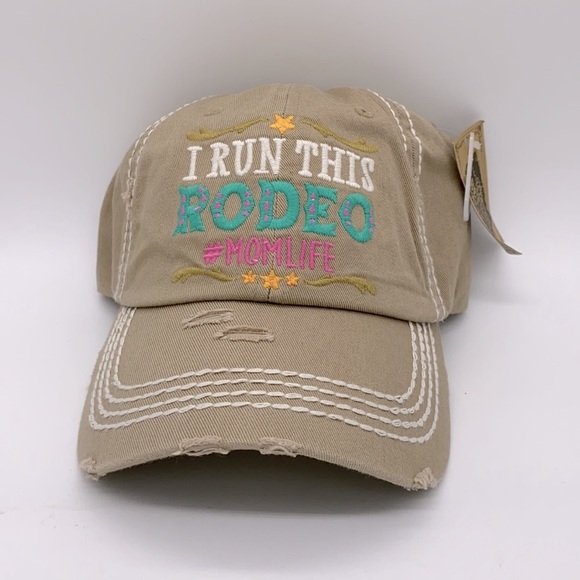I Run This Rodeo Distressed Baseball Hat NWT - Picture 1 of 2